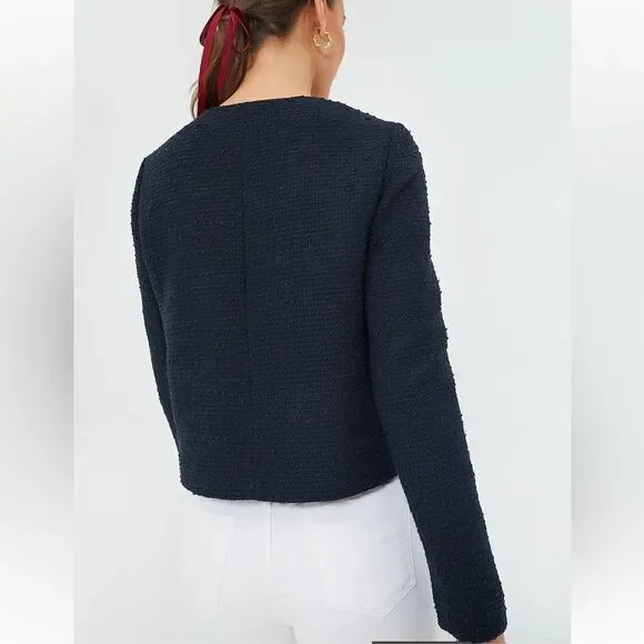 TUCKERNUCK Navy Tweed Marais Jacket size medium NWT - Picture 3 of 12